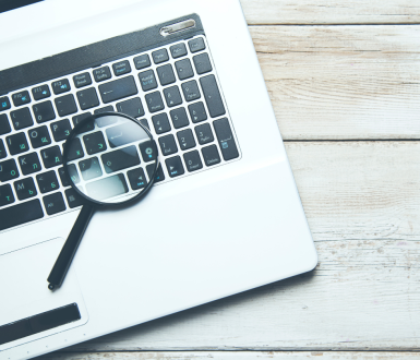 A laptop for EMBA Admissions Webinar