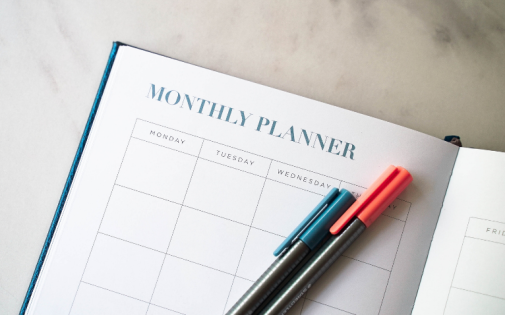 MBA Monthly Planner Timeline